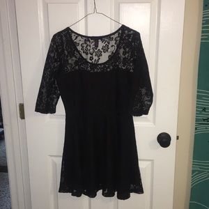 Black Lace Mini Cocktail Dress